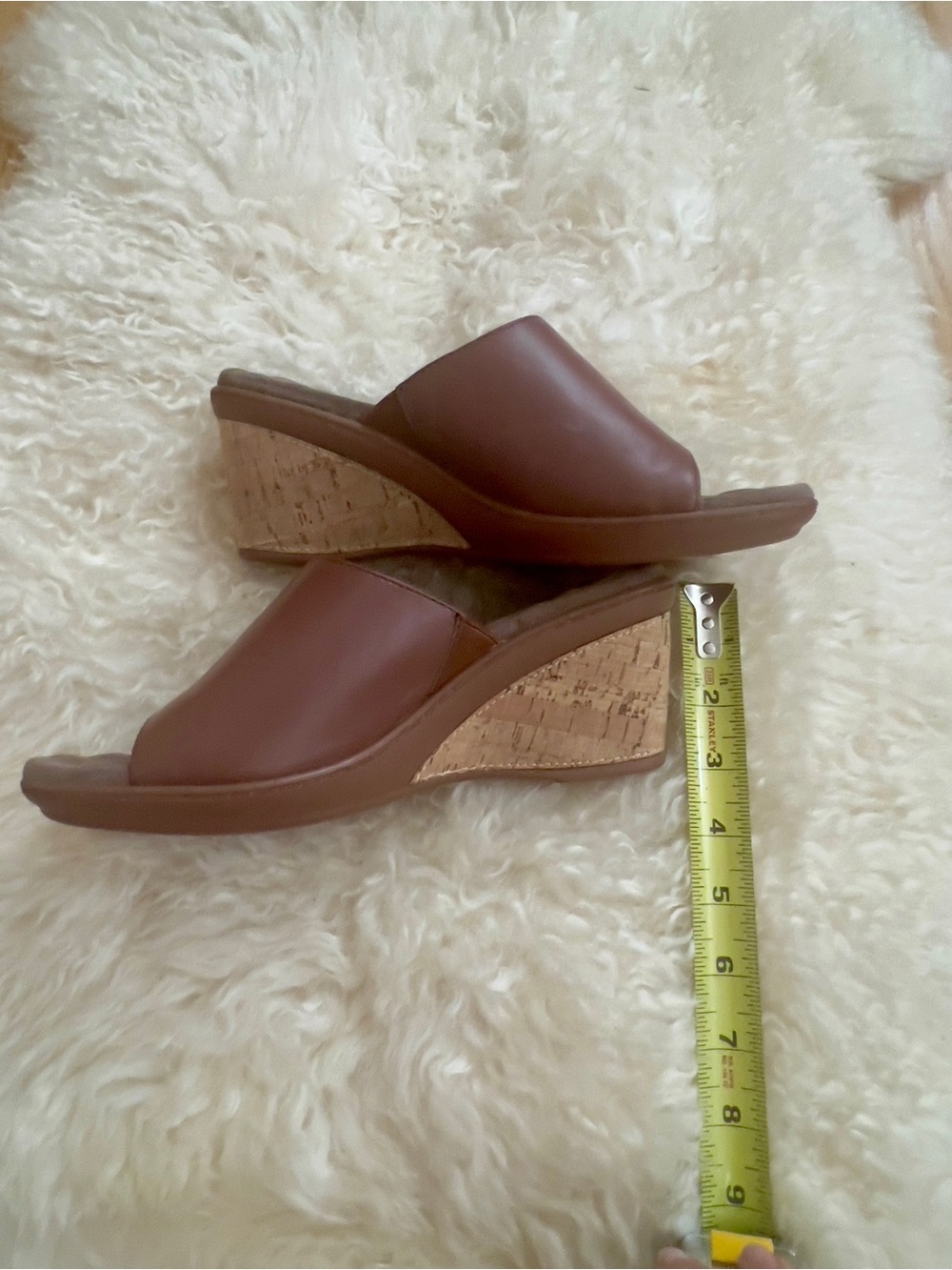 NWOT Amaztep Leather Open Toed Patform Mule Sandals size 8